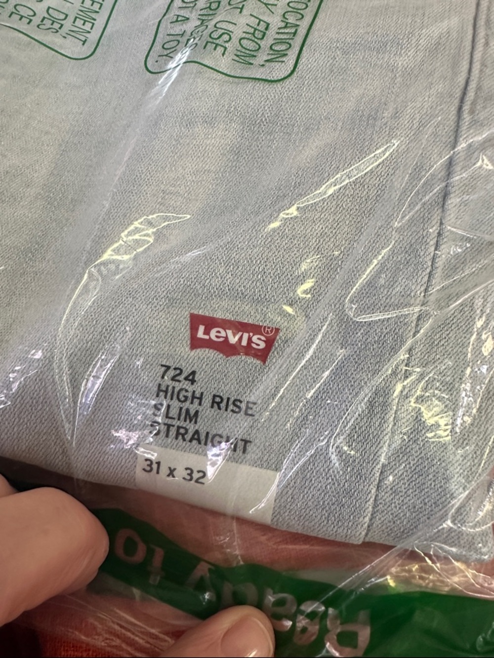 Levi's Light Blue 724 High Rise Slim Straight Jeans/Frayed Hem style
